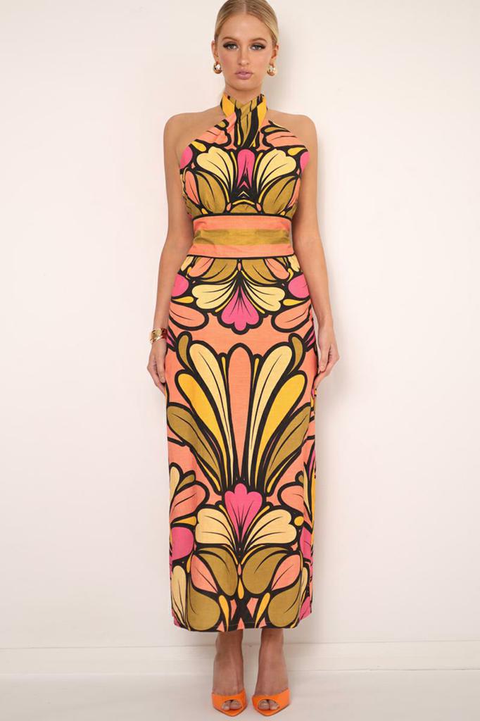 Aperitivo at Sunset Dress - Tangerine