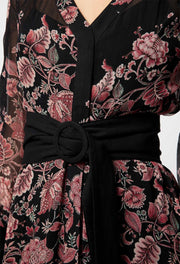Once Was - Jolie Viscose Chiffon Shoulder Panel Coat Dress - Monte Carlo Cascade
